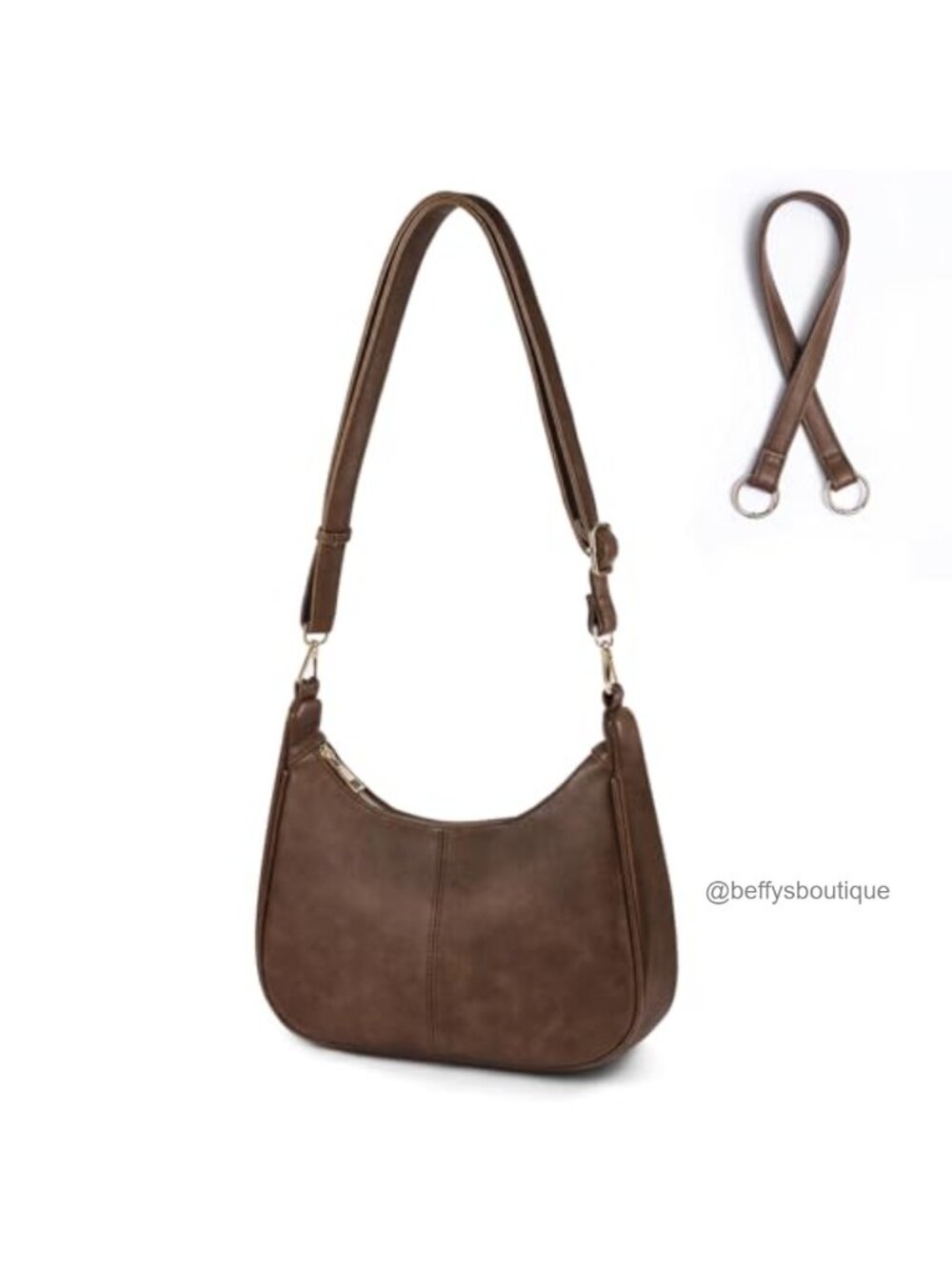 Vegan PU Leather Hobo Bag Convertible Crossbody Shoulder Purse 2 Straps